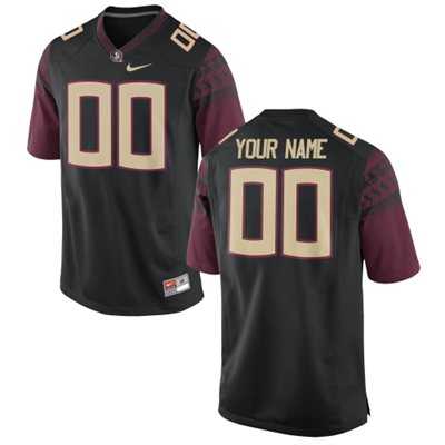 Mens Florida State Seminoles Nike Mens Customized Game Football Jersey - 2015 Black->customized ncaa jersey->Custom Jersey
